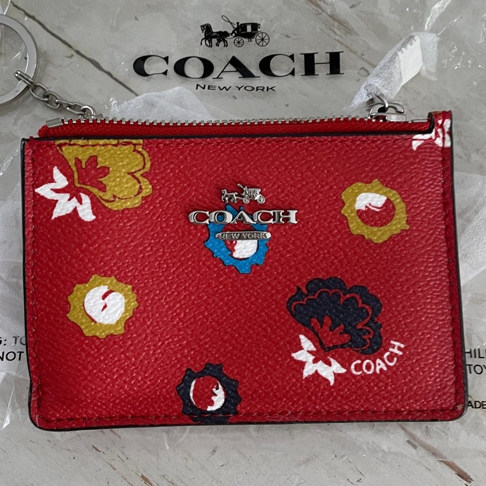 MINI SKINNY ID CASE IN CARMINE WILD PRAIRIE